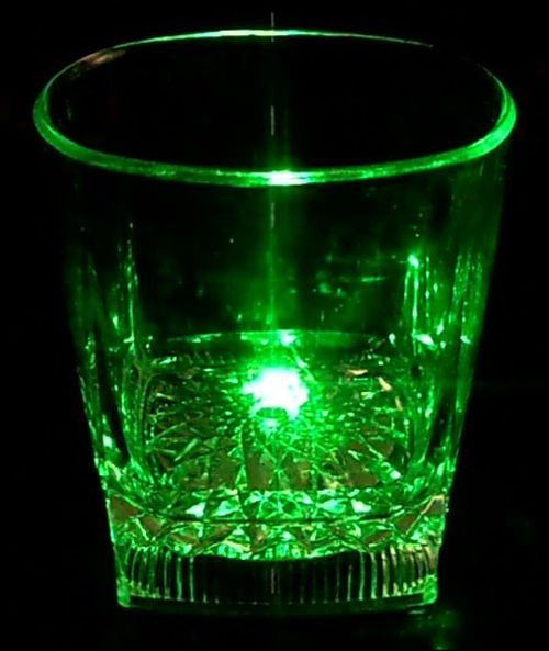 rainbow-color cup Water Activated LED Light-Up blinking Flashing Rocks Glass Barware Lamp Drink Cup