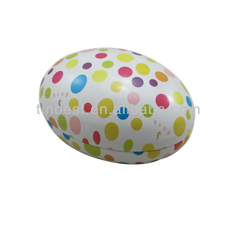 empty egg ball shape chocolate tin box