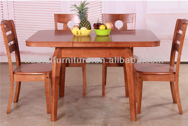 Plegadora mesa comedor y sillas de comedor de madera maciza ...