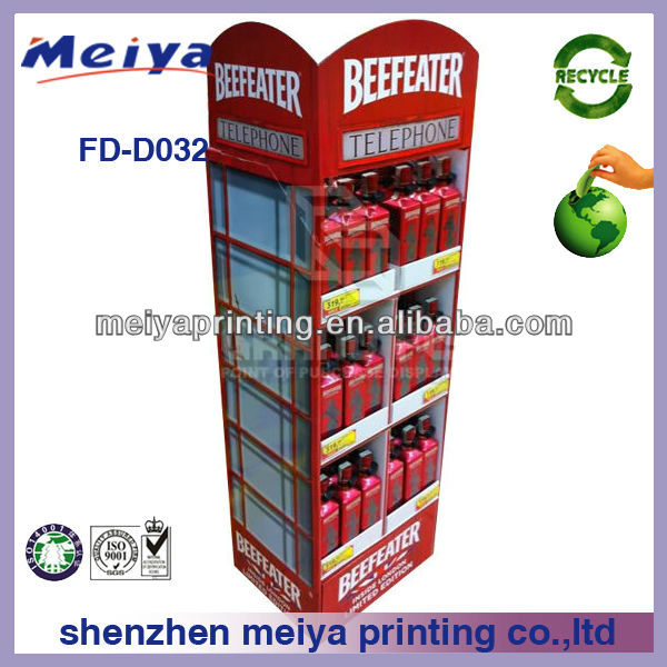 Red Wine cardboard display boxes,cardboard counter display stands rack,bottle style pop cardboard display