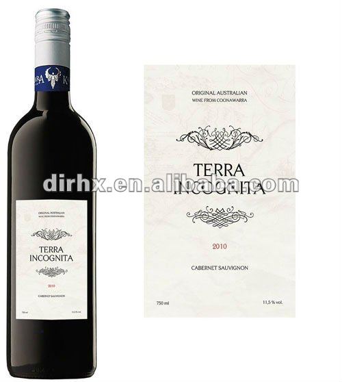 Customized red wine adhesive sticker label