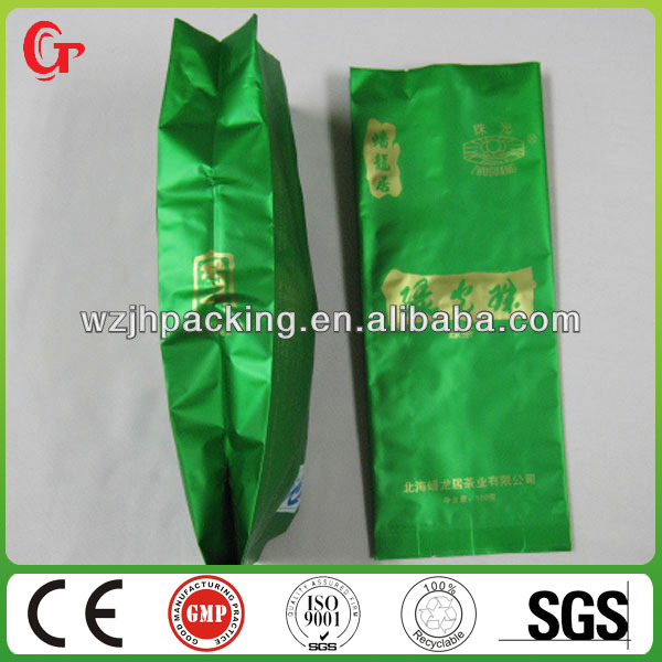 Colored printing side gussets pouch tea bag