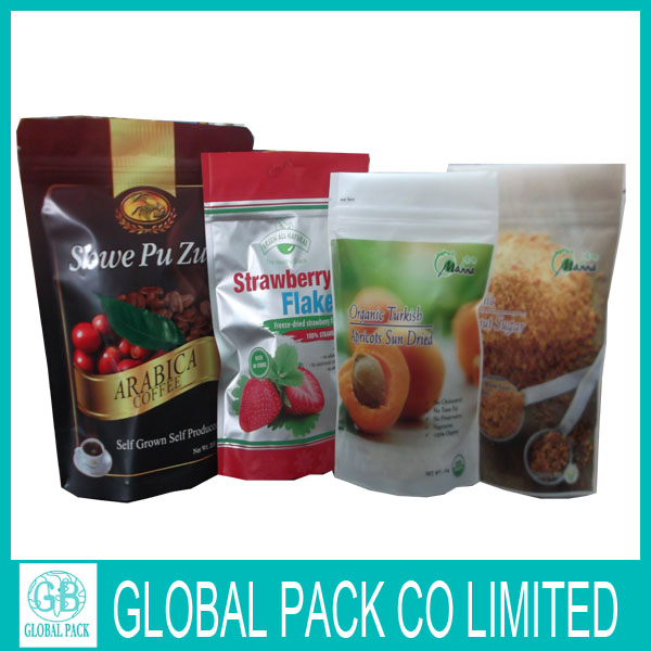 white paper empty tea bag/stand up white paper zipper packaging bag