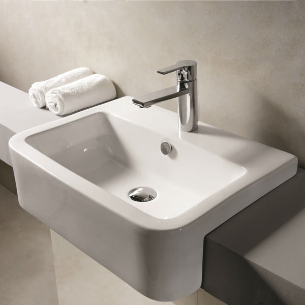 Bán recessed gốm chậu rửa tay cho quầy hoặc vanity đơn vị cài đặt c22149w-1