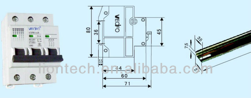 Disjoncteur miniature vdfb1-63 1p