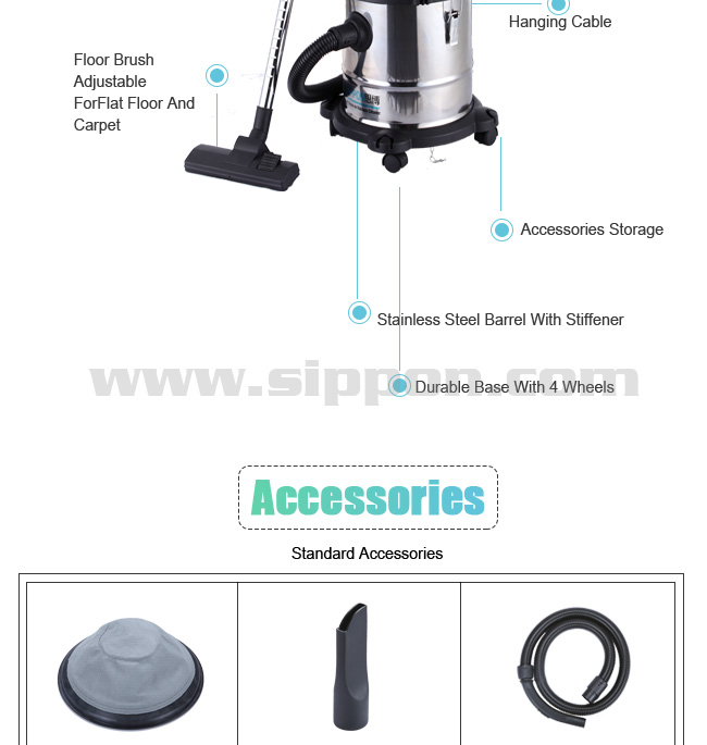 2015 Hot Sell Canister Wet And Dry Industrial Vacuum Cleaner