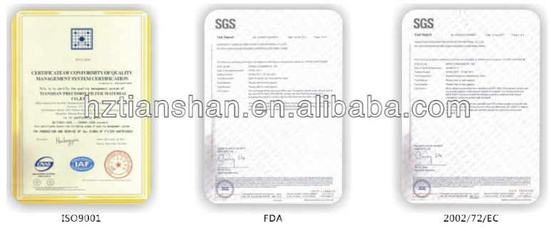 Imported Polypropylene(PP) membrane water /colation /coconut water filtration/ treatment/ filtering element