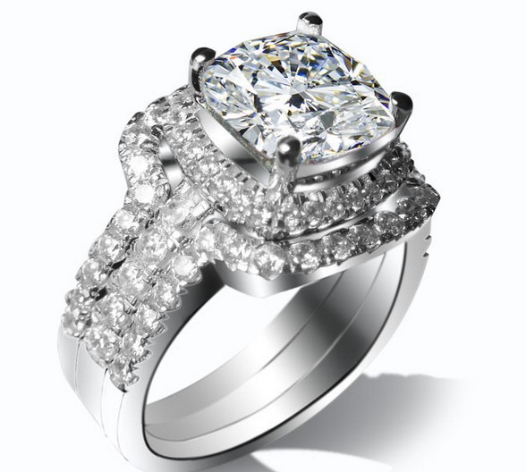 3 carat diamond wedding ring set