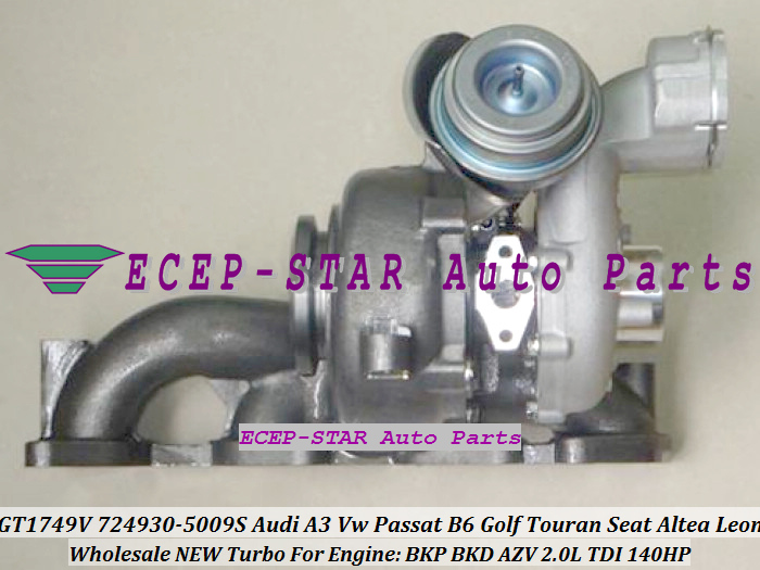 ECEP GT1749V 724930-5009S Turbocharger For AUDI A3 VW PASSAT B6 Golf Touran SEAT Altea Leon Toledo SKODA Octavia BKD AZV BKP 2.0L TDI 140HP (4)
