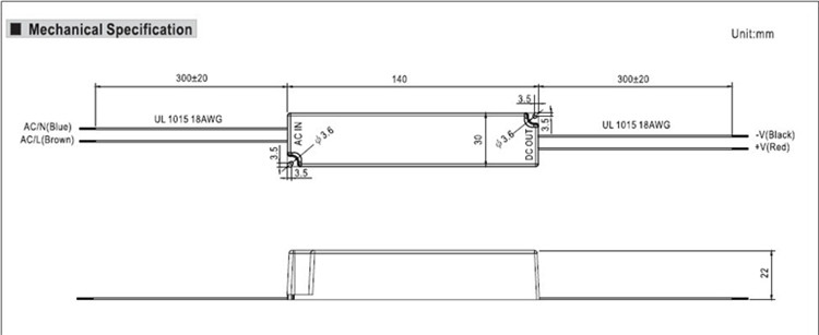 Meanwell LED drivers LPLC-18-350 18W Single output