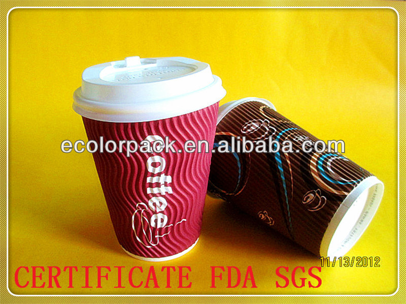 ISO9001:2008, SGS, FDA cheap wholesale logo printed disposable paper coffee cups
