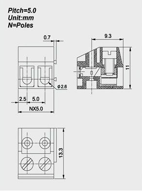 diy小さなネジ式ワイヤコネクタpcb端子dinレール用端子台から電子機器中国のサプライヤー仕入れ・メーカー・工場