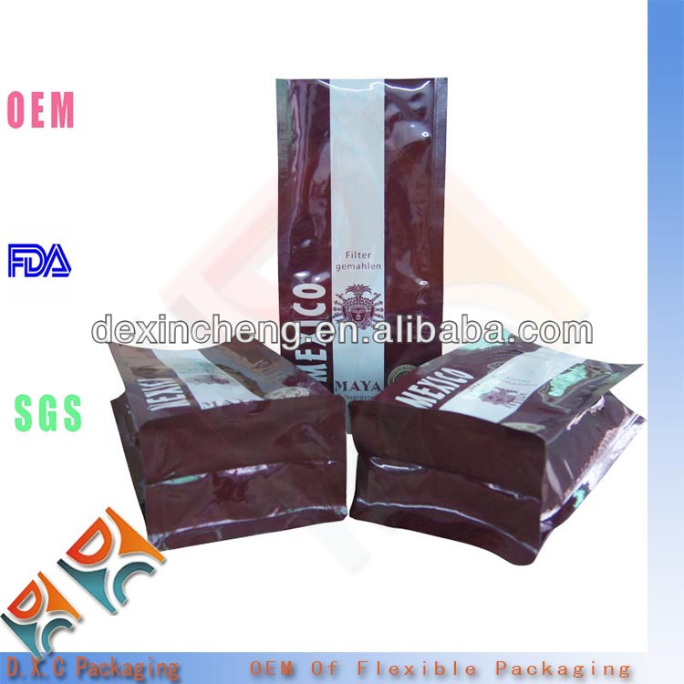 Resealable Block Bottom Bags For Food Package