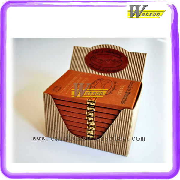Pretty Chocolate Corrugated Paper Counter Bar Display Box