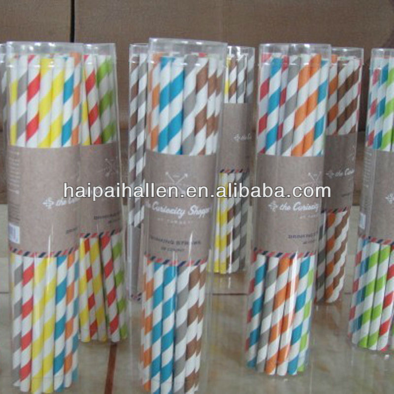 Dark Chocolate Thin Stripe Paper Straws for party decoration