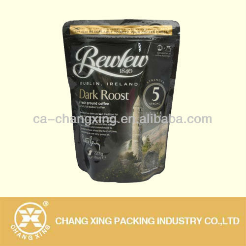 2014 Laminated foil one-way valve coffee packing bags with side gusset or bottom gusset
