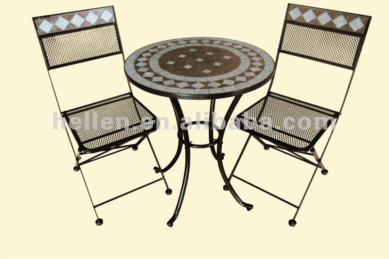 2014 new design round table and chairs bistro set, wrought iron garden 