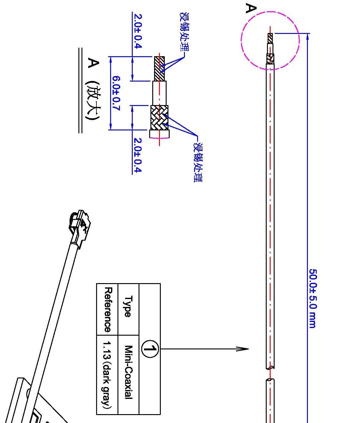 TNCのコネクターケーブル1.13mm ECA-0902へのIPEXのコネクター仕入れ・メーカー・工場