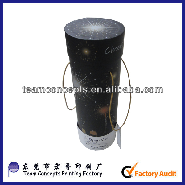 2014 fancy design printed paper champagne box sample free
