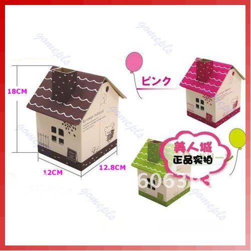 Chipboard House-type Folding Tissue Roll Paper Case Box Cover Holder Gift