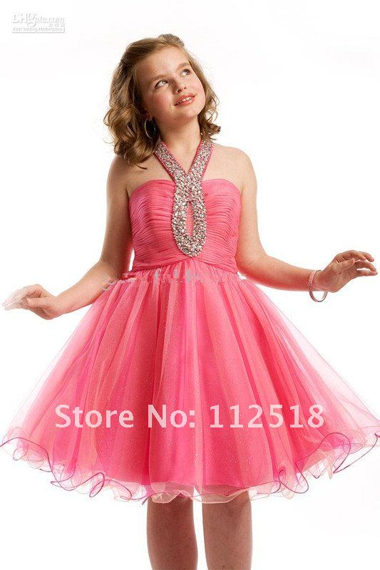 Custom new short a line Pageant dresses kids dresses for weddings pink ...