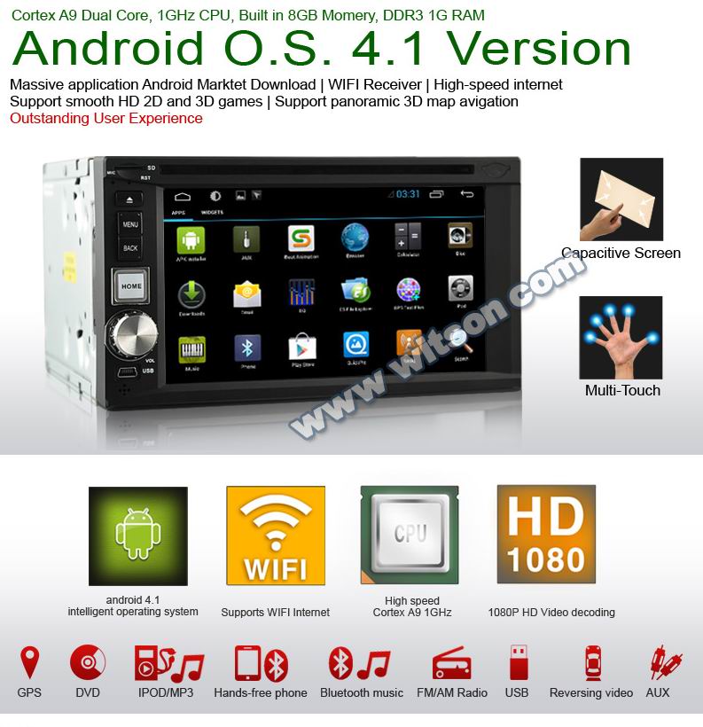 WITSON A8 チップセット 1 gb CPU gps ナビゲーション自動ラジオ車 dvd プレーヤー ため Universal double din car問屋・仕入れ・卸・卸売り