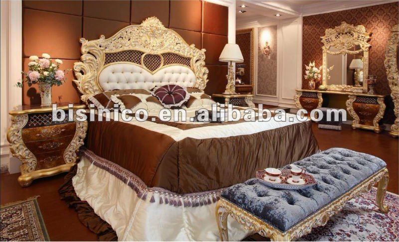 Conjunto de muebles de dormitorio de lujo clásico europeo, moq: 1 ...