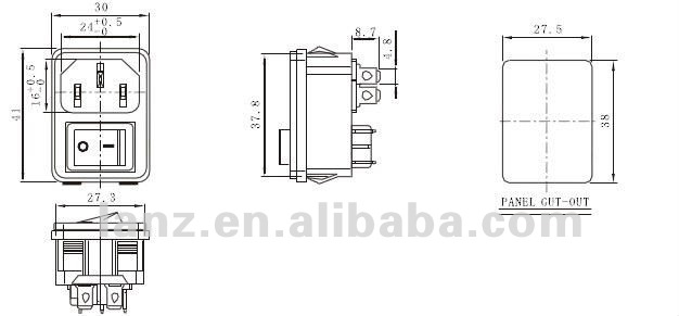 ロッカースイッチが付いているLZ-14-2F+RS IEC C14の入口のソケット問屋・仕入れ・卸・卸売り
