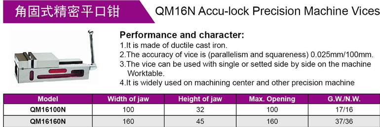 QM16N accu-ロック精密フライス盤副許容価格仕入れ・メーカー・工場
