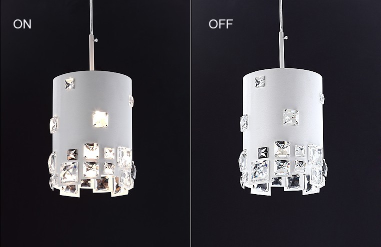 Cristal pequeño y moderno blanco chandelier lámpara colgante para ... Luces colgantes para comedor