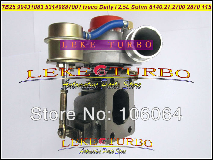 TB25 99431083 TB2509 53149887001 Turbo Turbocharger for IVECO Daily I 2.5L 115HP Engine SOFIM 8140.27.2700 2870 (4)
