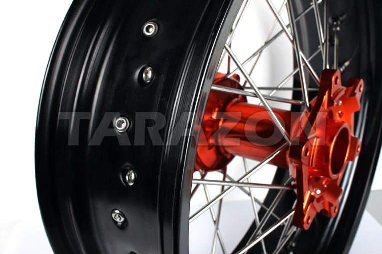cncアルミ合金ktmsupermotoオートバイ用のホイールをスポーク問屋・仕入れ・卸・卸売り