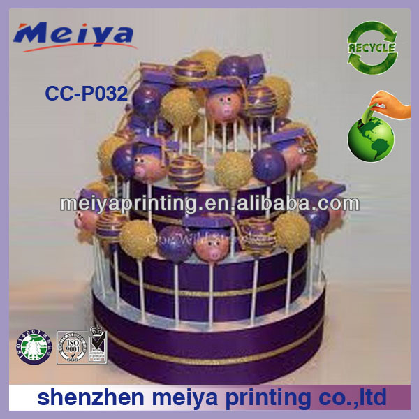 3 Tire pretty lollipop Display Stand/Cake pop Stand with cute doll /Lollipop Shelf with purple color