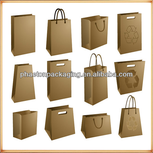 茶色のクラフト紙の袋/茶色の紙袋/光沢仕上げのギフトの紙袋問屋・仕入れ・卸・卸売り