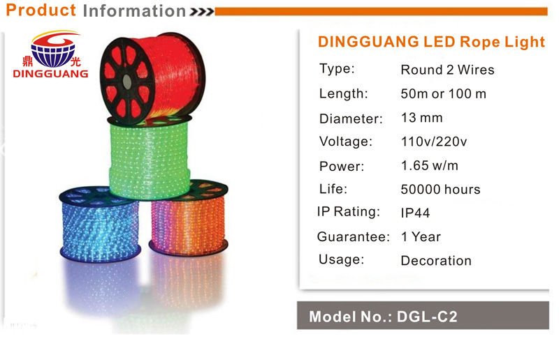 2014 Newest Safest flexible led rope strip,Round 2 Wire