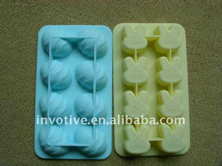 rabbit and egg shape silicone ice cube tray / silicone chocolate mould