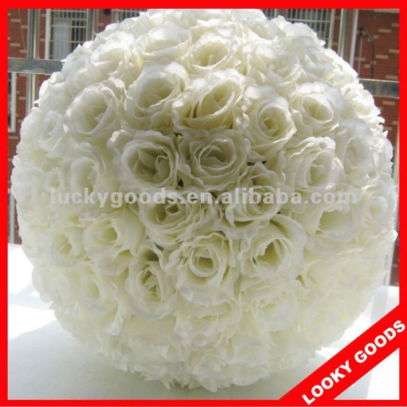 高品質の白の結婚式のフラワーボール、 吊り下げ装飾花ボール、 ラウンド造花のボール問屋・仕入れ・卸・卸売り