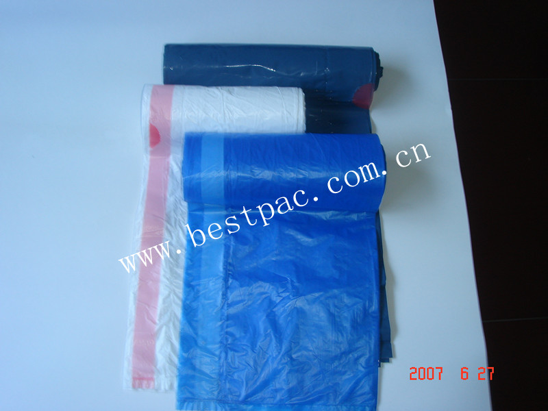 HDPE/LDPE Drawstring bags on roll.