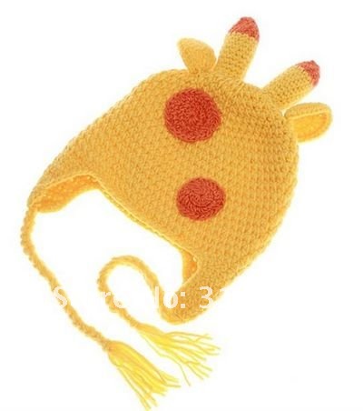 Giraffe Beanie Babies on Giraffe Animal Cap Handmade Children Wool Winter Knit Hat Beanie 4