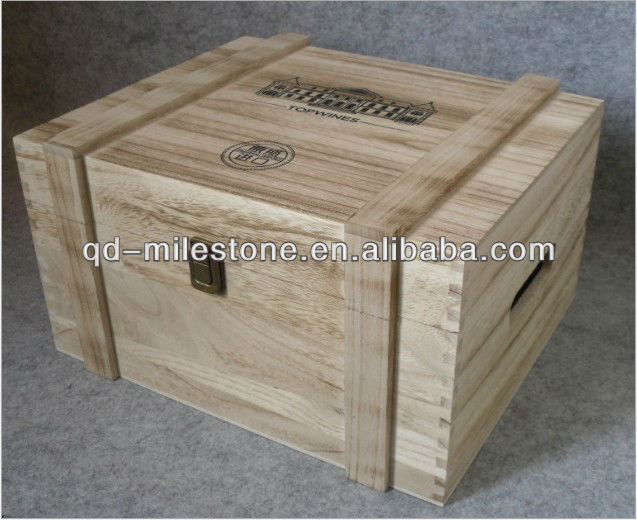 Red Wine Box Cheap Wooden Wine Boxes Pine Wood Wine Boxes,China