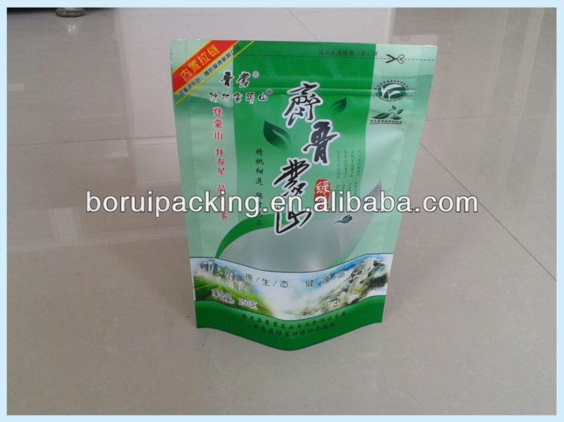 Matt finish stand up zip lock tea packaging plastic bag,