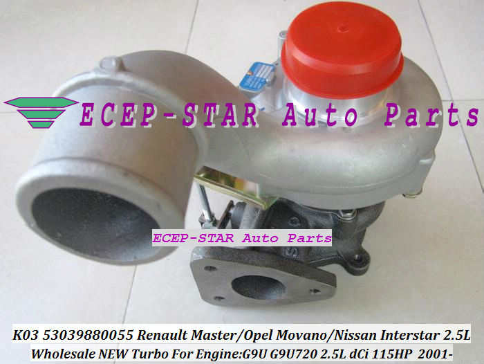 TURBO K03 53039700055 53039880055 Turbocharger For nissan Interstar Renault Master Opel Movano 2.5L dCi 115HP G9U G9U720