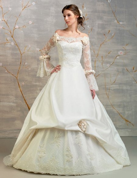 stunning long sleeve wedding gown HGK9035 HGK9035