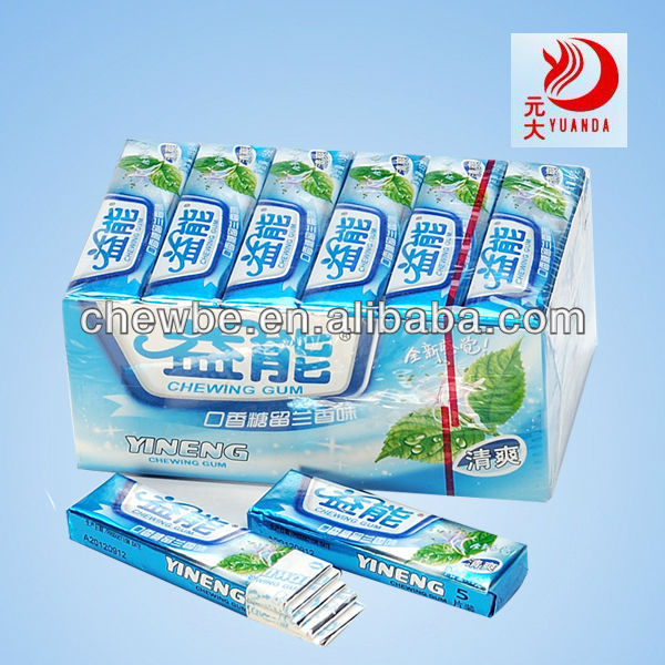 spearmint flavor chicle chewing gum