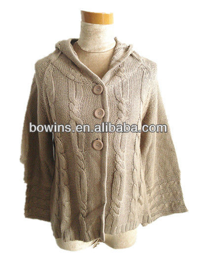 Ladies Half Sleeve Stylish Knitted Poncho - Buy Knitted Poncho,Knitted Sweate...