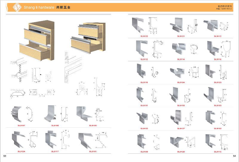 Kitchen Cabinet Door Handle Aluminum G Handle Profile Handle For