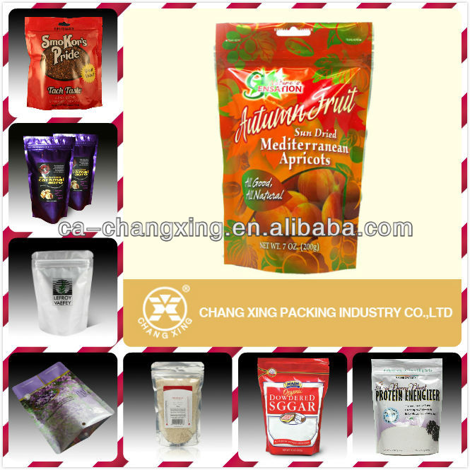 Black printing color doypack tea bag with zipper