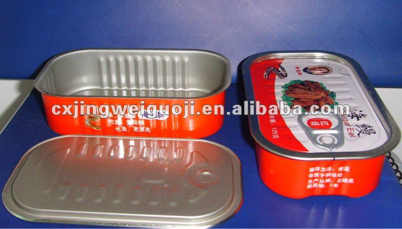 empty sardine 1/4 club can and sardine fish can lid