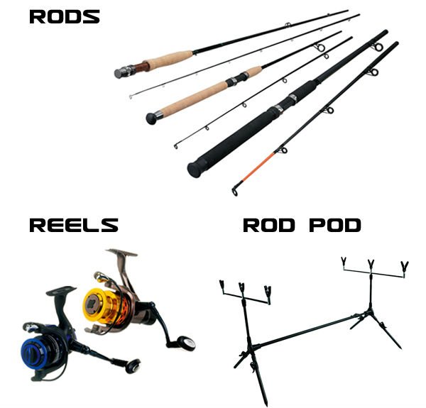 Fishing tackle bag with picnic set / canned tuna fish / artificial fish aquarium