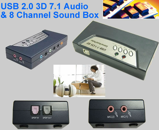 Virtual 7.1ch USB DAC Headphone Earphone Amplifier Sound Card